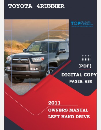 TOYOTA 4RUNNER 2011 OWNERS MANUAL